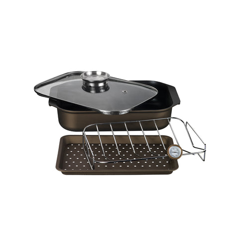 Rostiera da Forno 34x25 cm Antiaderente Diamantea in Alluminio Forgiato