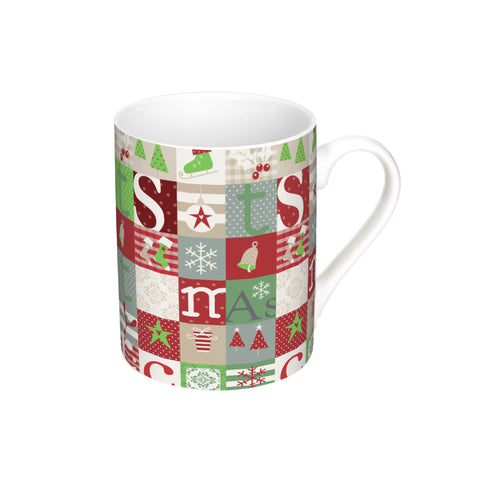 Patchworkmok met kerstdecoraties, 35 cl