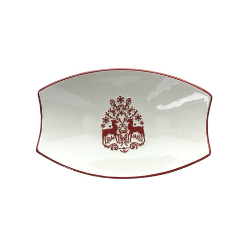 Ovale keramische gebaksschaal 26x17cm