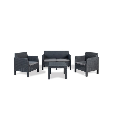 Set met 2 fauteuils en bijzettafel, antraciet