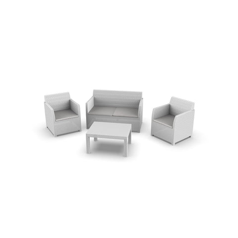 Set met 2 fauteuils en bijzettafel, wit