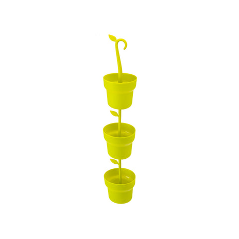 Set van 3 ronde plantenbakken, groen