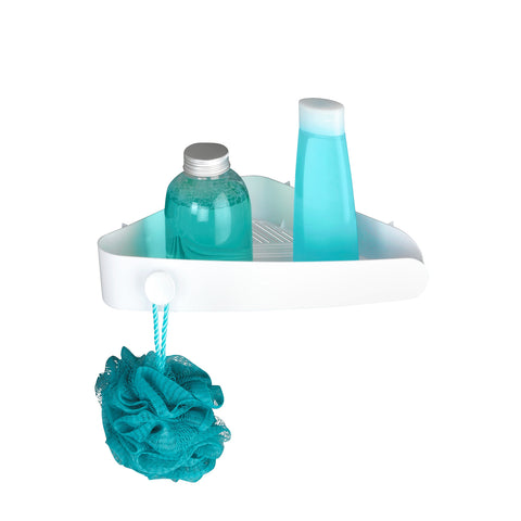 Hoekrek voor de douche Bob wit, bevestiging zonder boren