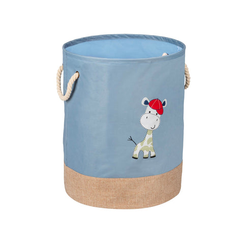 Kids-wasmand van 63 l met giraffenprint en 2 blauwe touwgrepen