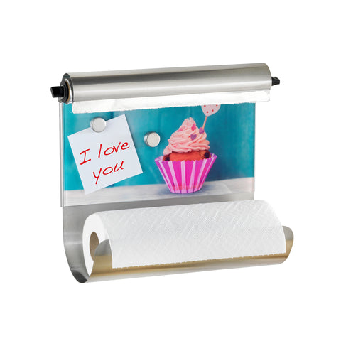 Magnetische keukenrolhouder van gehard glas
