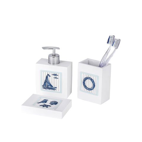 Set Accessori Da Bagno In Poliresina Nautic
