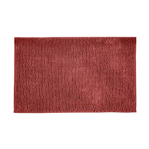 Rood chenille badkamertapijt 50x80cm