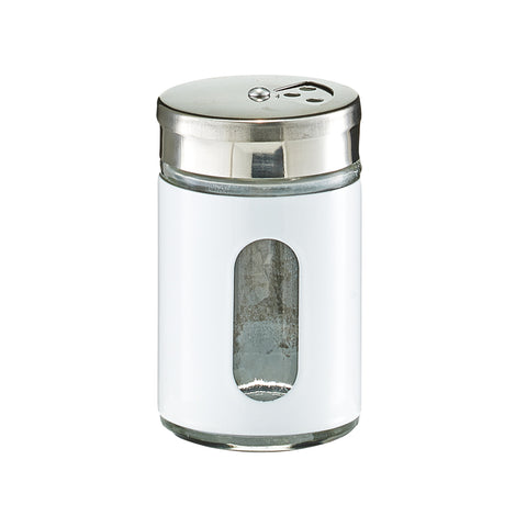 Witte metalen kruidenstrooier