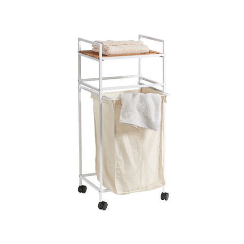 Witte bamboe wasgoedkar