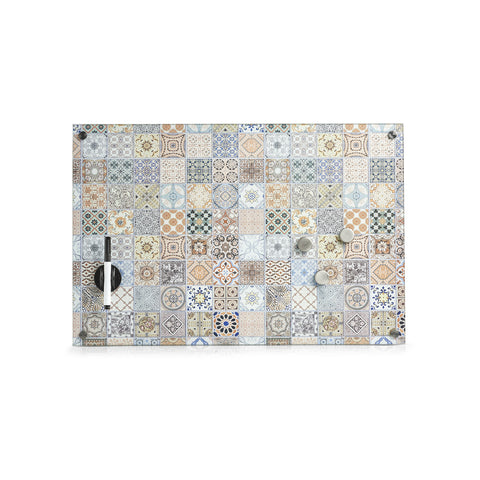Glazen memobord met mozaïekeffect 60x40 cm