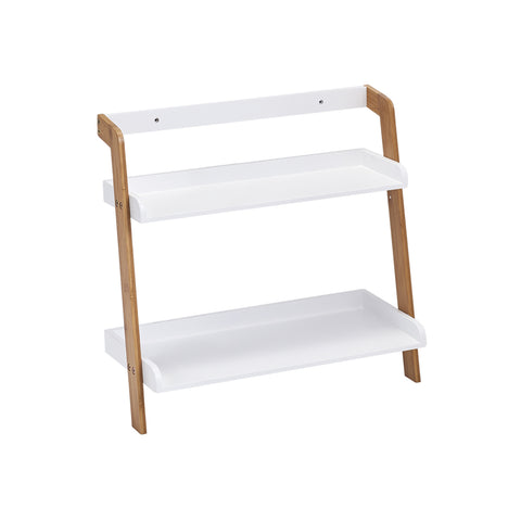 Wandplank met 2 legplanken van bamboe/mdf