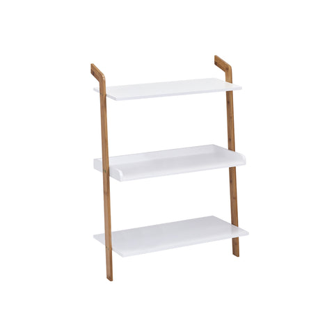Organizer van bamboe/mdf, wit, 3 legplanken