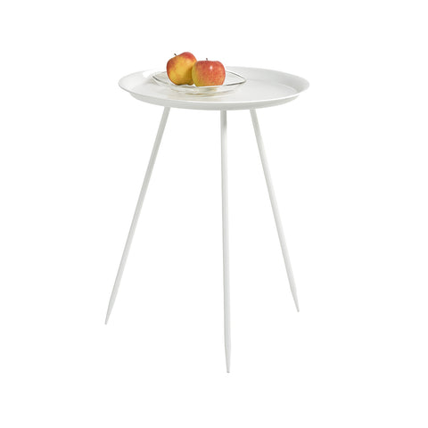 Ronde witte metalen bijzettafel Ø 39x53,5 cm