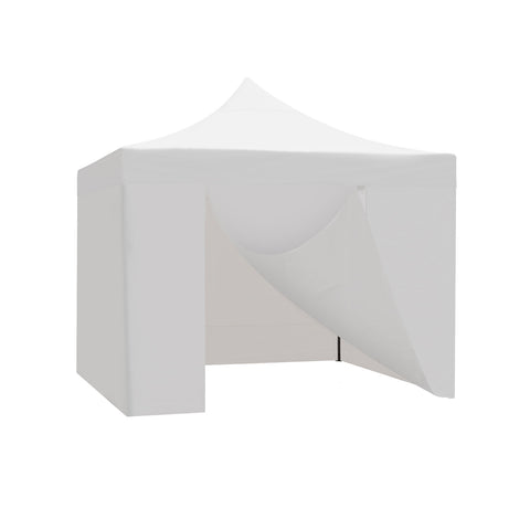Inklapbaar prieel met doeken, wit, 3x3 m