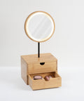 immagine-2-atmosphera-createur-dinterieur-specchio-girevole-con-led-e-2-cassetti-in-bambu-ean-3560231556846