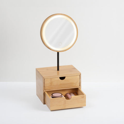 immagine-2-atmosphera-createur-dinterieur-specchio-girevole-con-led-e-2-cassetti-in-bambu-ean-3560231556846
