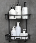 immagine-2-feridras-angoliera-per-doccia-a-2-ripiani-in-acciaio-nero-22x30x22cm-ean-8056471560187