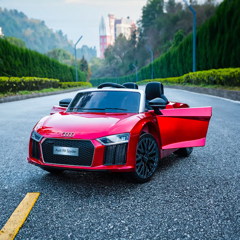 immagine-2-giaquinto-macchina-elettrica-audi-r8-spyder-rossa-12v-45ah-106x60x41cm-ean-8058486057089