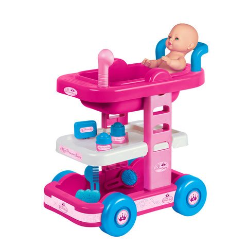 immagine-2-giaquinto-my-princess-carrello-7-pezzi-alto-48cm-con-bagnetto-trolley-per-bambine-ean-8058486005080