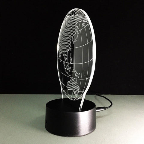 Lampada globo 3D LED con illuminazione bianca, design tridimensionale elegante e cavo USB per alimentazione versatile