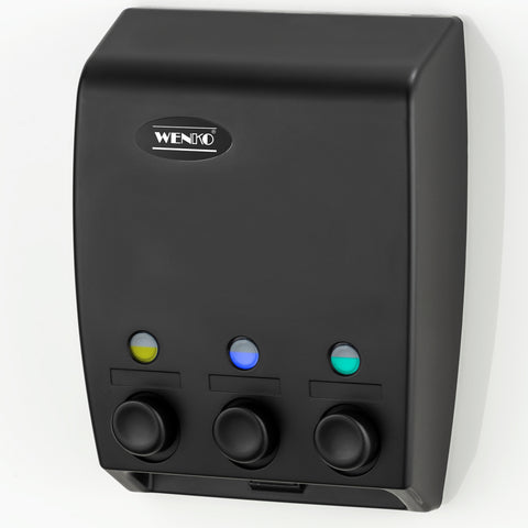 immagine-2-wenko-dispenser-sapone-con-3-scomparti-nero-450ml-ean-4008838287699