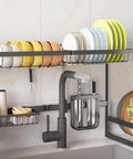 immagine-3-five-simply-smart-organizer-a-2-livelli-per-lavello-con-scolapiatti-in-metallo-nero-ean-3560238703014