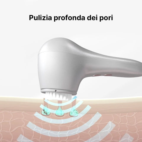 Pulizia profonda dei pori con spazzola viso elettrica, tecnologia vibrante per rimozione impurità e punti neri dalla pelle