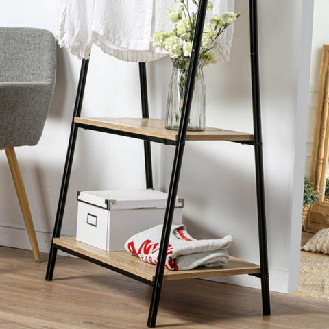 immagine-5-wenko-armadio-appendiabiti-a-soppalco-a-2-ripiani-in-bambu-e-asta-trasversale-ean-4008838395110