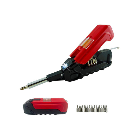 Multifunctioneel gereedschap 17-in-1 met waterpas, meetlint, hamer, lamp en schroevendraaier